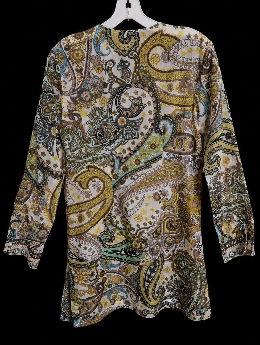 Athleta Cotton Silk Paisley Cinch Waist Cover-Up Tunic Dress Women Size Small - Picture 7 of 16